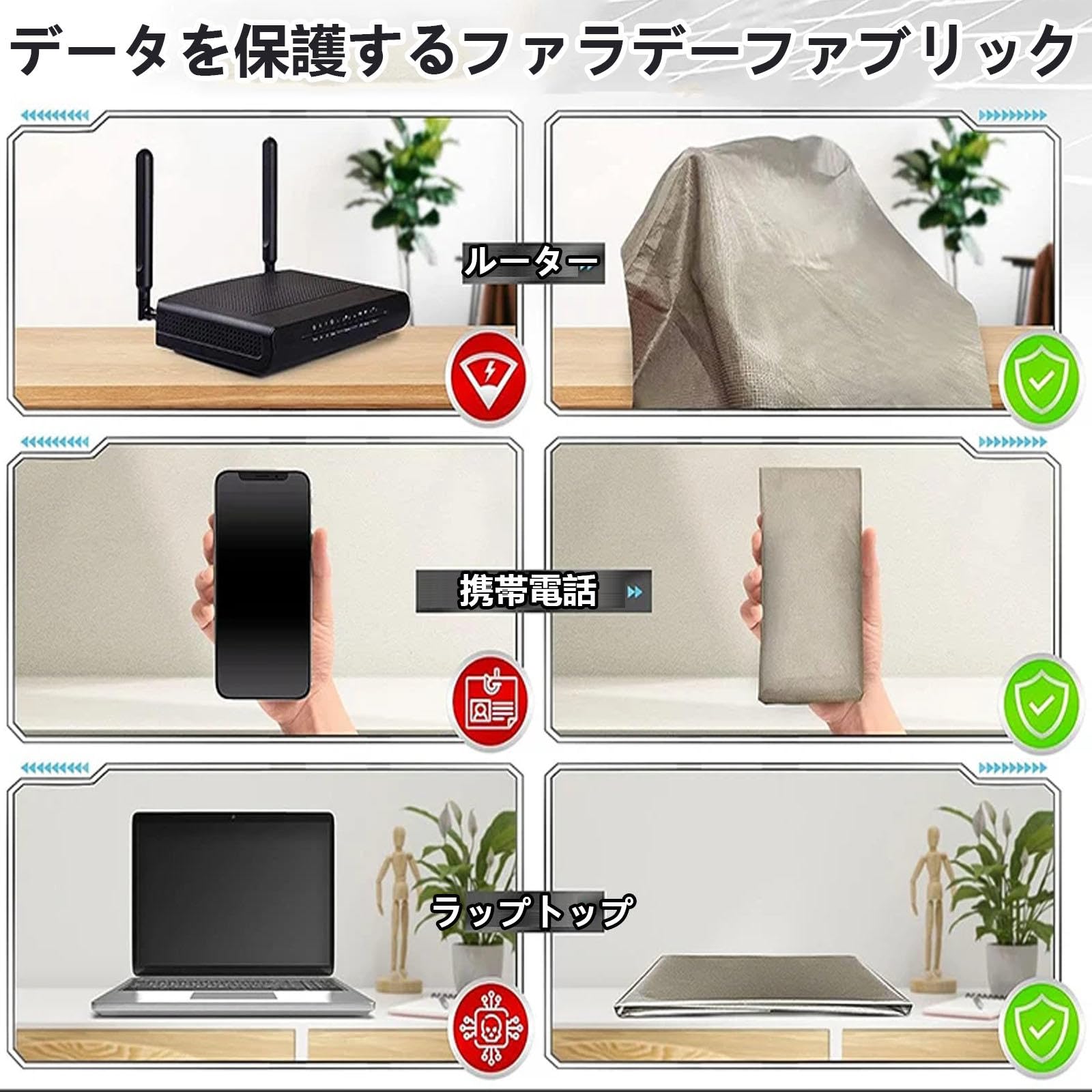 エコロガ  高周波電磁波シールド寝袋　ラージサイズ 電磁波シールド 純銀EMFシート 98×68cm 単品 電磁波遮断 電磁波